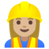 👷🏼‍♀️ woman construction worker: medium-light skin tone display on Google